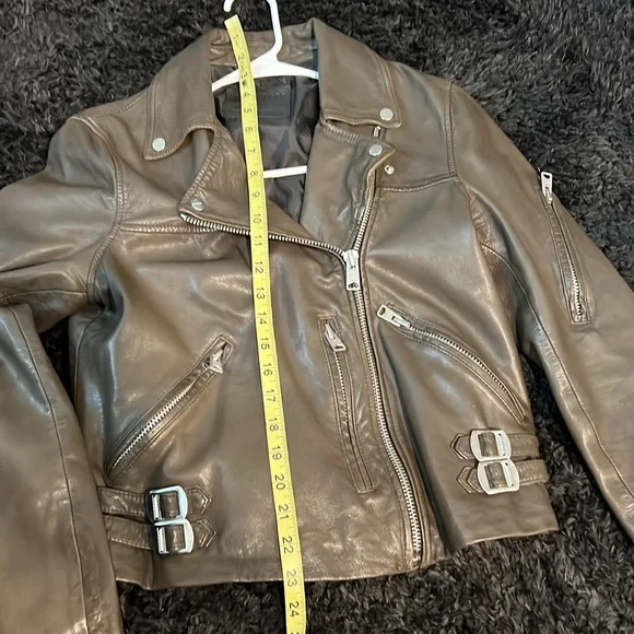 ALLSAINTS Prescott Biker Jacket Khaki Green
